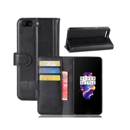 OnePlus 5 Smart læder etui - Sort Black