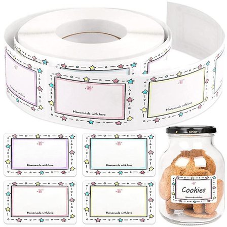 250 stk/rull matmerkelapper selvklebende syltetøyglass-etiketter 5x3cm beholder-etiketter