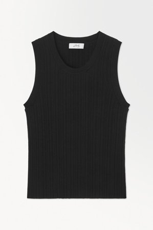 COS Men's The Ribbed-Knit Tank Top in Black