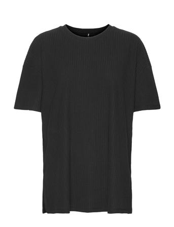 Onlnella S/S Slit Top Cs Jrs Black ONLY