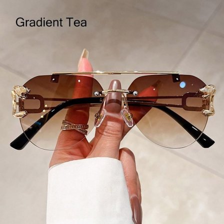 Cheetah Decor Solglasögon Double Bridge Solglasögon GRADIENT TEA