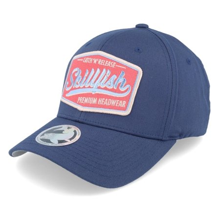 Skillfish - Blå flexfit Keps - Premium Fishing Wooly Combed Navy Flexfit @ Hatstore