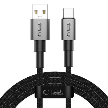 Tech-Protect UltraBoost DNA USB-A / USB-C-kabel 15W/3A 200 cm - grå