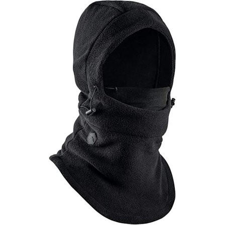 Fleece Balaclava Skimaske - Vintermaske til mænd og kvinder - Maske til ekstremt koldt vejr Skiløjrsudstyr Sort