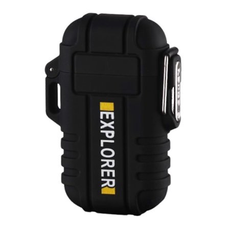 Genopladelig Elektronisk Lighter Transparent USB Flammeløs Lighter med Digital Display Gave til Far Sort