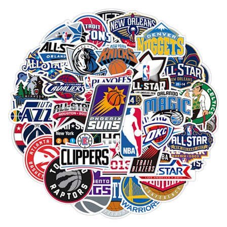 50 stk NBA Stickers Basketball Hold Logo Sæt Sjove Kreative DIY Sticker Decals Pakker til Vandflaske