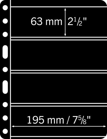 Leuchtturm VARIO plus lommer - 4 Striber - Pakke med 5 stk.