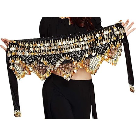 Danse hofte tørklæde sort guld