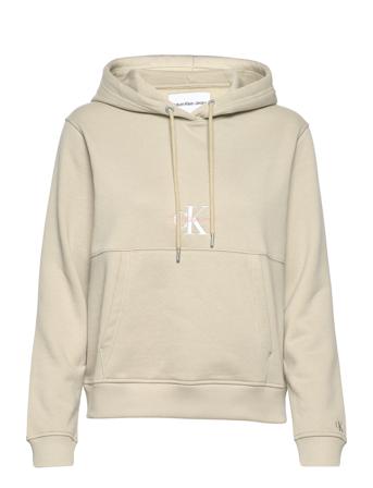 Monologo Hoodie Hoodie Trøje Beige Calvin Klein Jeans