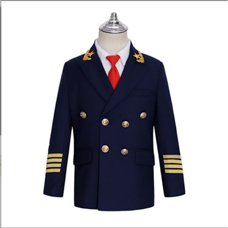 Kostym pojkar kapten uniform pilot klänning