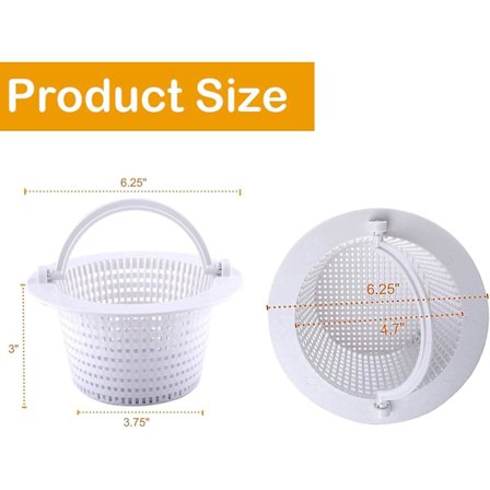 Skimmerkorg för Inbyggd Pool, Pool Skimmerkorg med Handtag Ersättningsfilter, Pool Skimmer Ersättningskorg