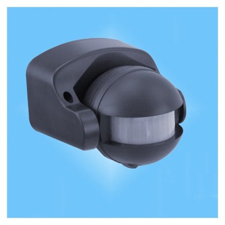 Udendørs væglampe med bevægelsessensor, sort