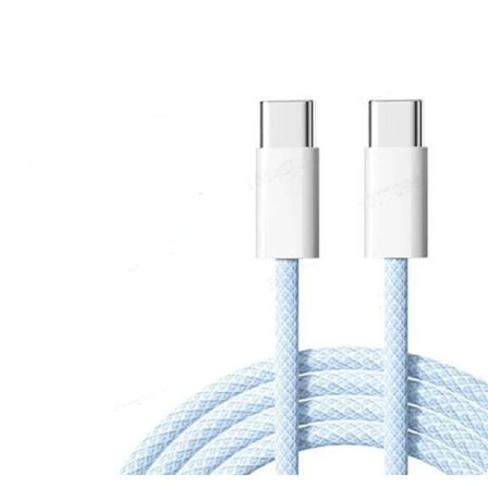 NÖRDIC 0,5m USB 2.0 USB-C till C kabel för iPhone 15/15 Pro/15 Plus/15 Pro Max 3A 480Mbps 60W blå