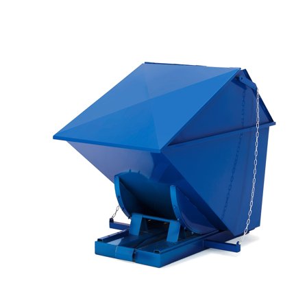 Kippcontainer PILE mit Deckel, 600 Liter, blau