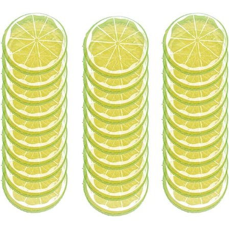 30 kappaletta keinotekoisia muovisia sitruunaviipaleita Realistinen simulointi Sitruuna Elävä De