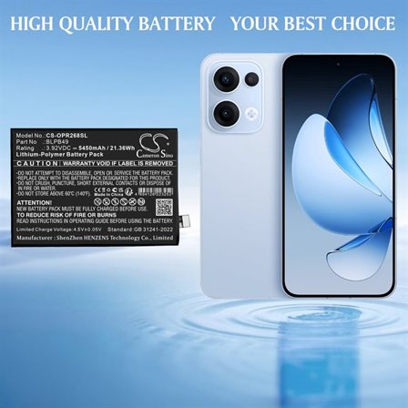 Batteri till SmartPhone, Mobil för OPPO CPH2689, PKM110, Reno13 m.fl.
