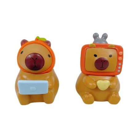 6 Lille Bønne Håndlavet Capybara Legetøjsdukke Maskine Gachapon Dukke Skrivebords Ornamenter