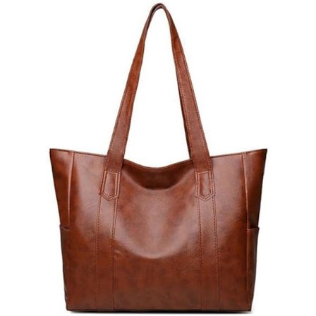 ING Dame Håndtaske - Skuldertaske med stor kapacitet - Laptop taske - Brun