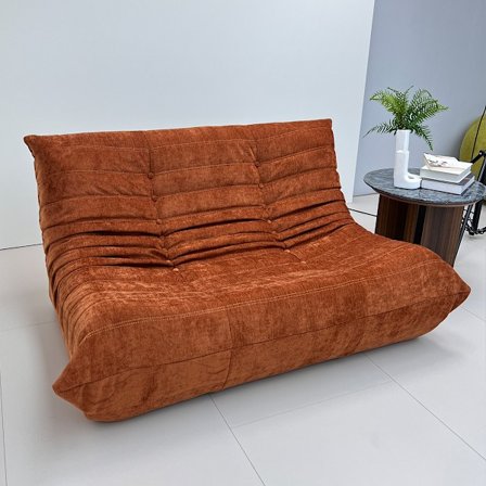 Togo Loveseat Soffa - Brun - Klar att använda, ergonomisk komfort, dubbla lager skum, premium soft-touch tyg