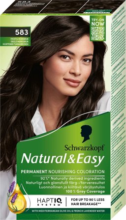 Schwarzkopf Natural & Easy Hårfarve 583 Iskold Mørkebrun, Hår, Hårfarve, Permanent Hårfarve
