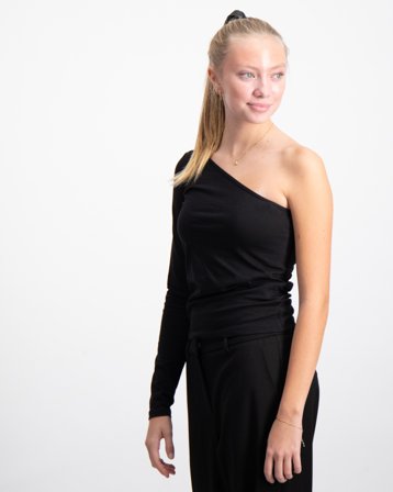 RYVLS One Shoulder L/S Top Noir Hauts et chemisiers Fille - Kids Brand Store