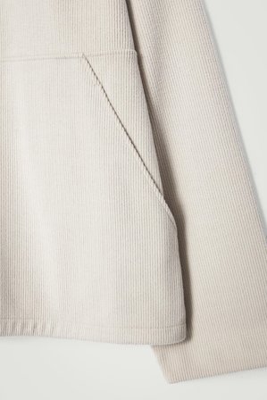 COS Men's Felpa In Velluto A Coste Con Mezza Cerniera in Bianco