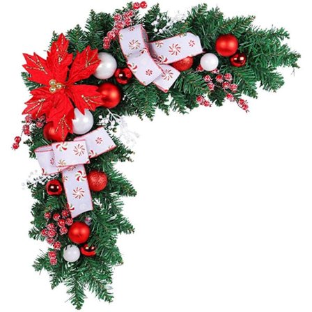 Rattan Juledekorasjon til Dørhjørne - Julekrans til Vindu