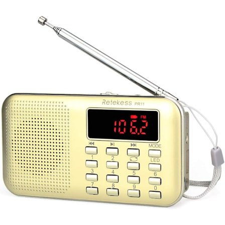 Bärbar radio, FM AM batteri och elnät radio, MP3, högtalare, stödjer TF-kort/USB, ficklampa, lämplig för överlevnad, badrum, resor