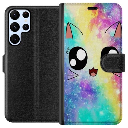 Kompatibel Tegnebogsetui til Samsung Galaxy S22 Ultra 5G Sød Kat Galaxy