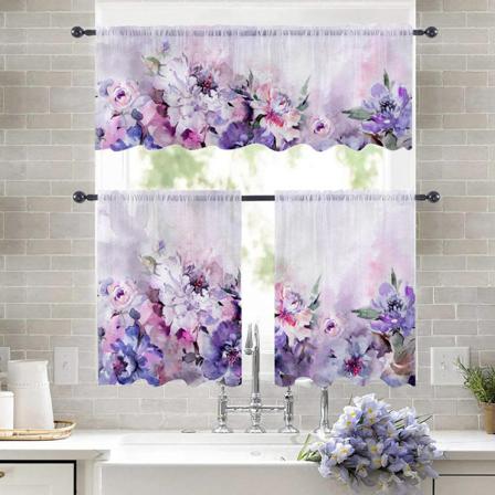 Rod Pocket Valance Topper Kortvåg Vattenfall Gardiner Draperier