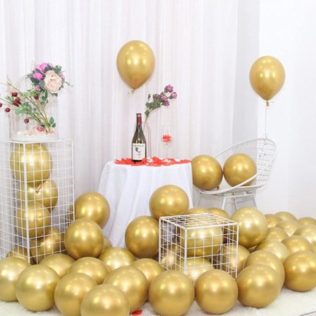 Guld Ballong 100PCS 10 Tums Metalliska Guld Ballonger Latex Guld Ballonger För