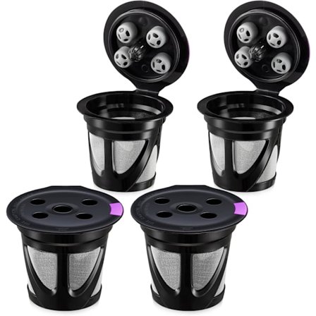 Uudelleenkäytettävät K-kupit, uudelleentäytettävät Kcup-kapselit K Supreme- ja K Superme Plus -kahvinkeittimiin (4 kpl)...