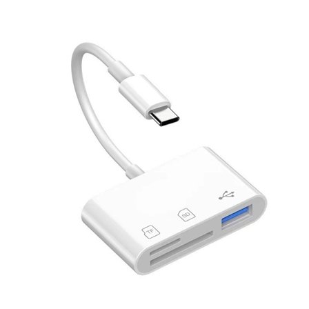 Type C SD-kortleseradapter, 4 i 1 Type C USB OTG-adapter, Konverter Mobiltelefonkortleser SD-kort Kamerakort OTG