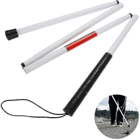 Kävelykeppi Näkövammaisille, Alumiininen Taittuva Keppi Vedenkestävä Yöheijastava Paras Liikkumisapuväline Näkövammaisille (pituus: 124cm)