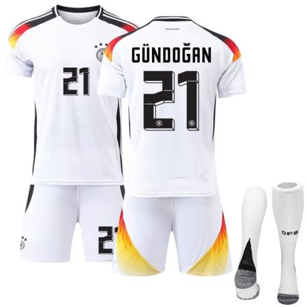 UEFA Euro 2024 Tyskland Hemma Barn Fotbollströja Kit Med Strumpor Nr.21 GUNDOGAN 26