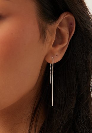 Pilgrim-Tahoe Chain Earrings Silver-pl-Onesize