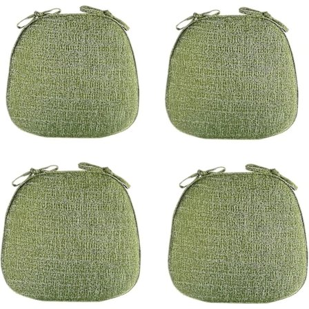 Ruokatuolin pehmusteet, 4 kpl - Liukumattomat U-muotoiset istuintyynyt nauhoilla, pestävät - Vihreä