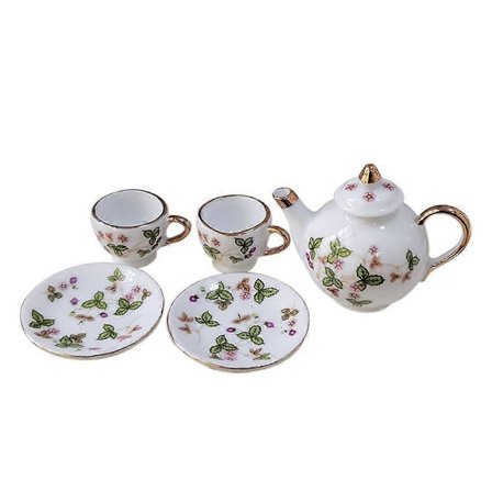 5 stk. 1/6 Mini Hus Miniature Keramisk Tekop Mini Service Foregive Legetøj