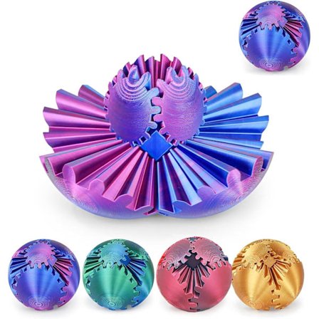 3D-printet 9,5 cm Gear Ball Roterende Kugle Cube Stress Relief Ball Angst Afslapning Finger Legetøj ABS Håndværk Legetøj