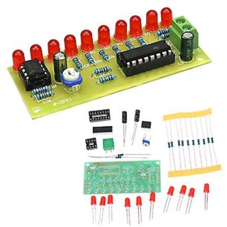 Led Chaser Virtaava Veden Valo Ne555 Moduuli + Cd4017 Pcb-levy Diy-sarja