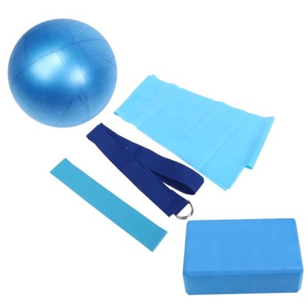 5 st/set Yoga Block Stretch Bälte Latex Handduk Resistance Loop Yoga Boll Fitness Set