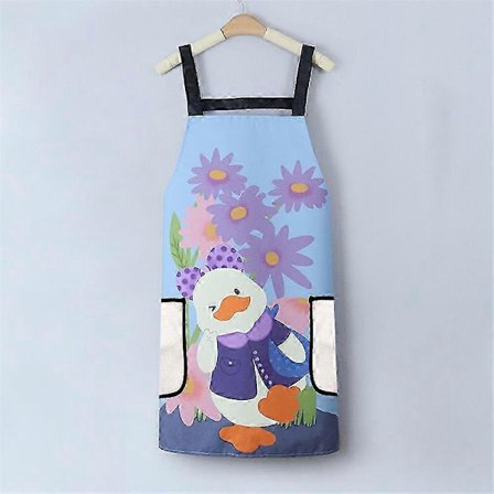 Søtt sommerforkle uten ermer i korallfleece til kjøkken med vanntett oljeklut-håndkledesign