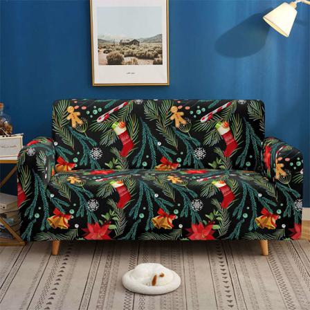 1/2/3/4 Flexibilitet Printed Snowflake Print Xmas Sofa Cover