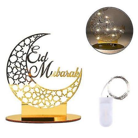 Eid Muslim Islamic Led Fairy String Light För Mubarak Ramadan Moon Party Dekor Style 02