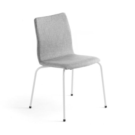 Conference chair OTTAWA, silver grey fabric, white
