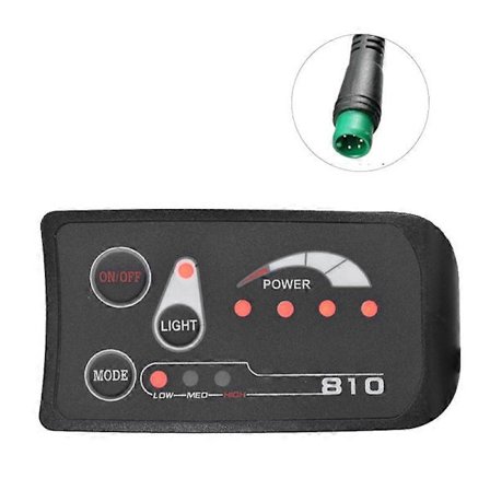 S810 E-cykel Meter LED Display IP65 36V UART Kompatibel med Elcykel Elektrisk Cykel Meter (36V)