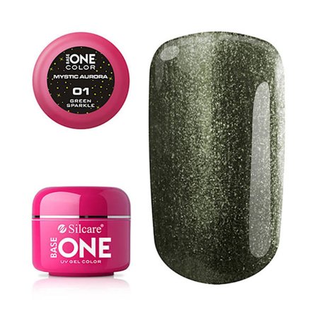 Base one - UV Gel - Mystic Aurora - Green Sparkle - 01 - 5 gram