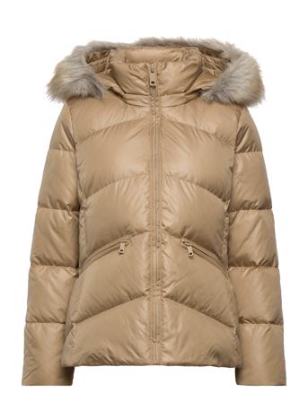 Essential Real Down Jacket Vuorillinen Takki Topattu Takki Beige Calvin Klein