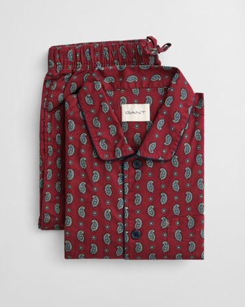 GANT Herren Paisley Pyjama mit Print in Geschenkbox (XXL) Rot