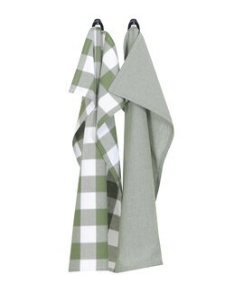 Keittiöpyyhe ruudullinen Ted kierrätysmateriaalia 2/pak Vihreä-Recycled by Wille